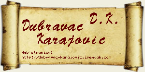 Dubravac Karajović vizit kartica
